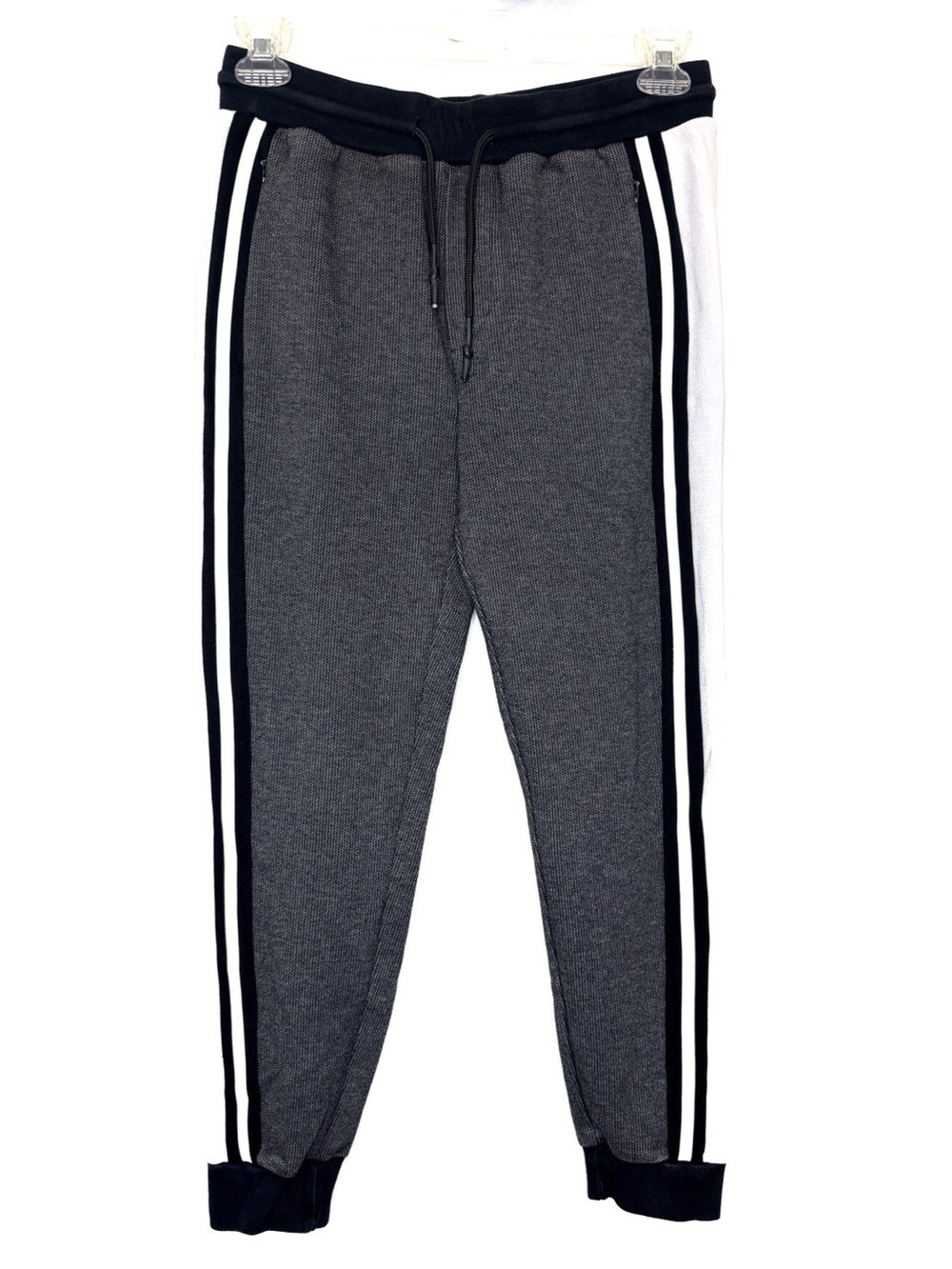 Karl Lagerfeld Paris Men's Nago Track Pants Gray Side Stripe Joggers Size Small